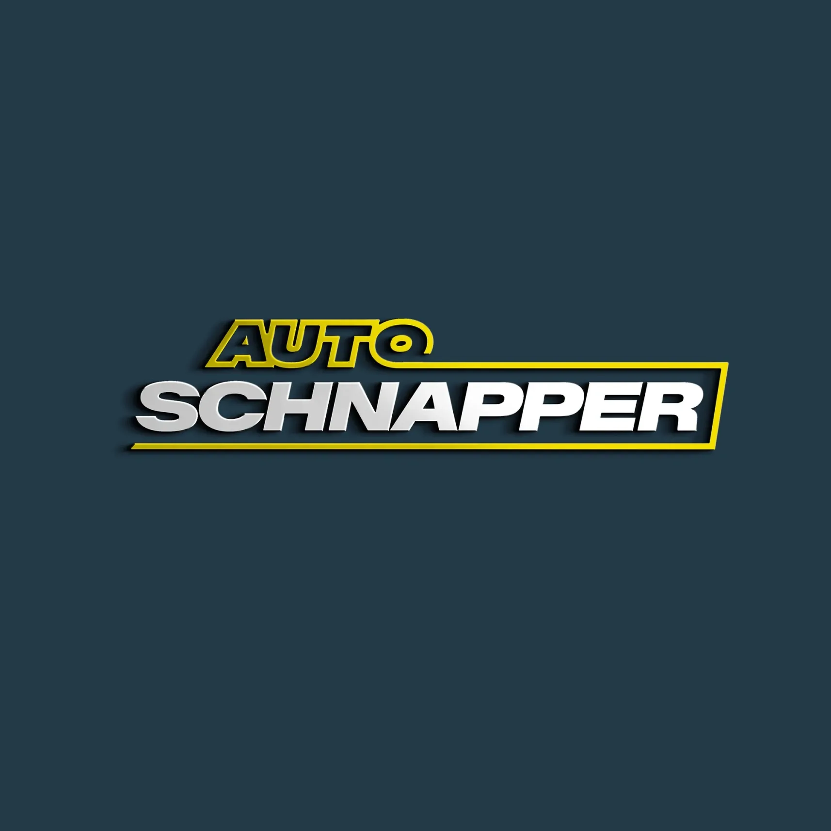 Logo mit Schriftzug „AUTO SCHNAPPER“ auf dunklem Hintergrund