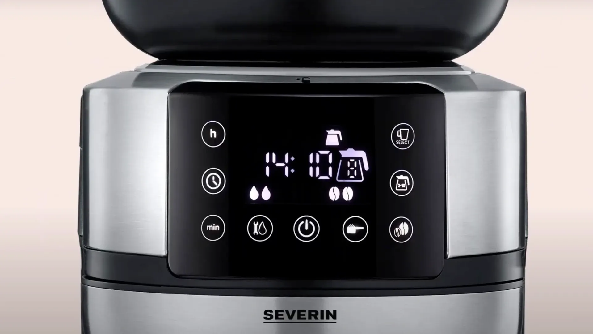 Severin Kaffeemaschine mit digitalem Display und Touch-Bedienfeld